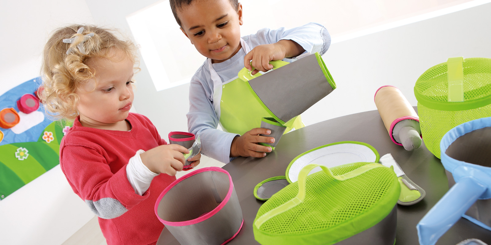 enfants qui s'amusent avec DÎNETTE Tex'til Cooking blog wesco